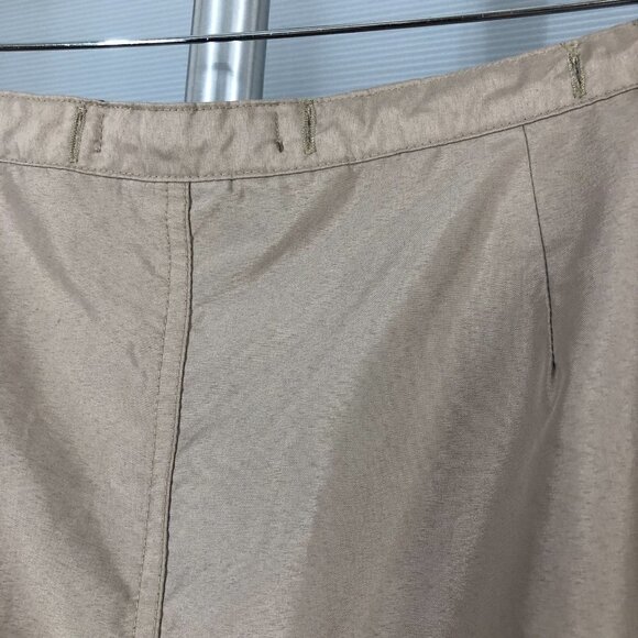 Vintage HS JEANS CO Tan Cargo Drawstring & Side Zipper Hem Maxi Skirt Sz L - Picture 12 of 14